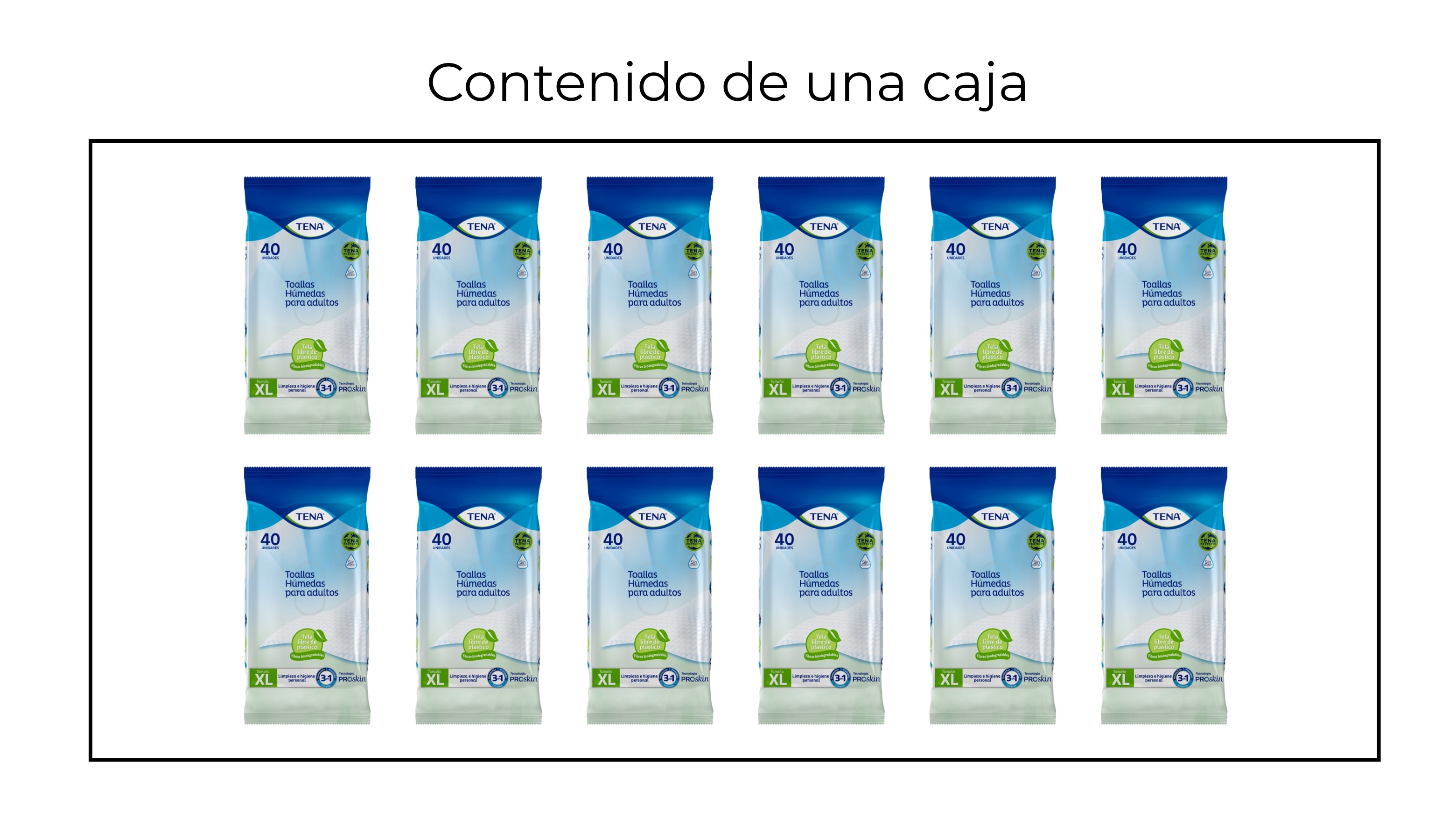 TENA Toallas Húmedas 3 en 1